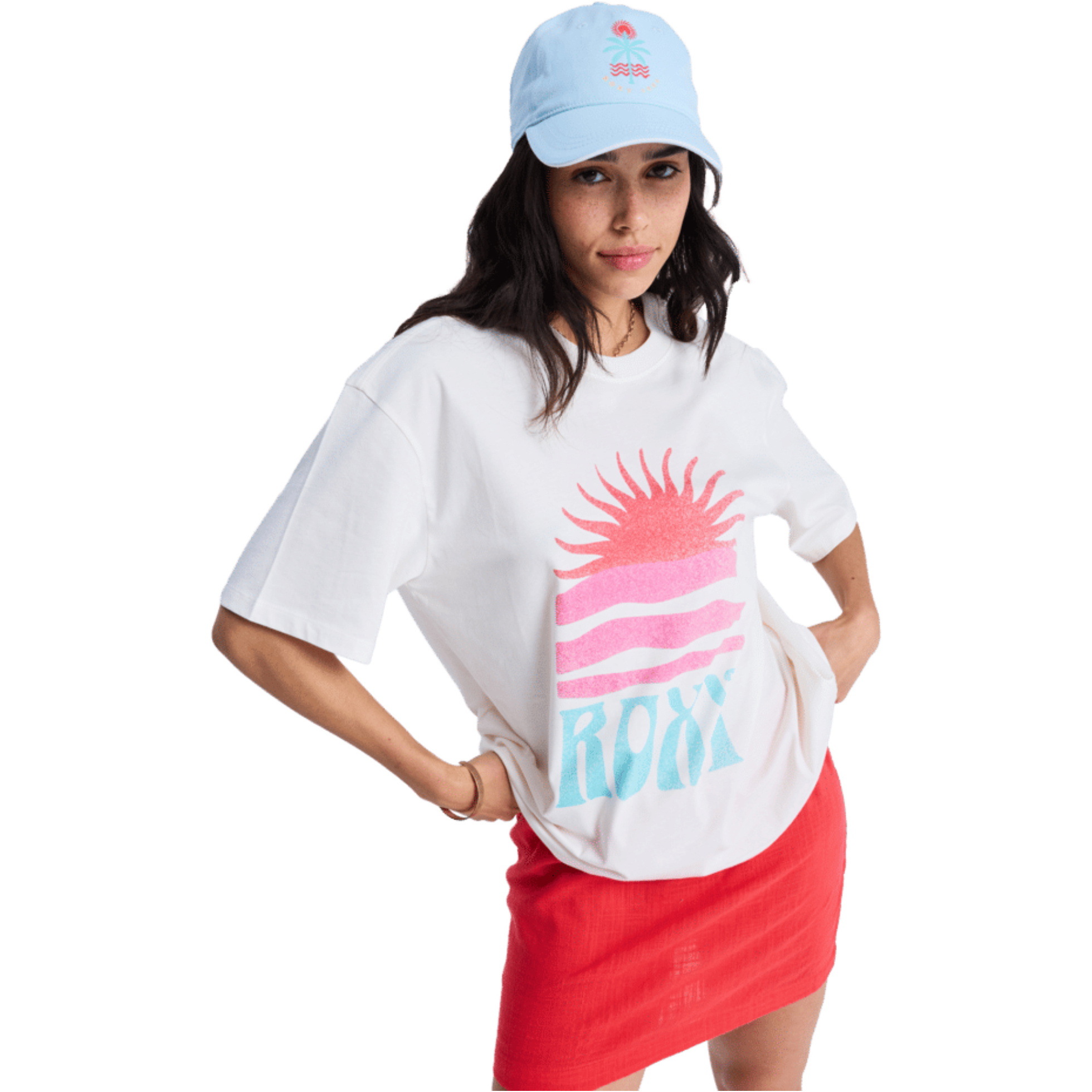 2026 Roxy Da Donna Maglietta A Maniche Corte Con Poster Hangloose ERJZT06090 - Coconut Milk